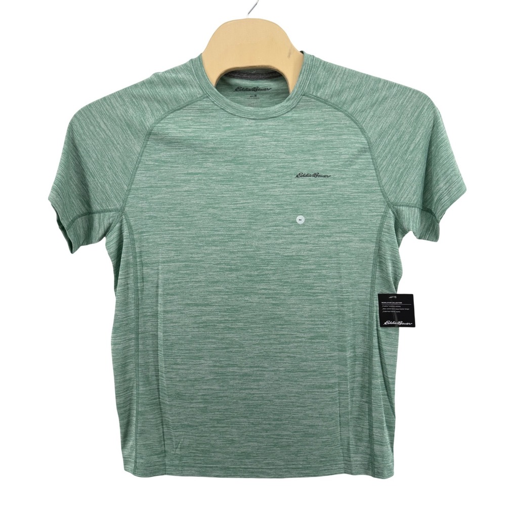 NEW Eddie Bauer Resolution Tee Mens Medium Short Sleeve Seaglass Green Space Dye